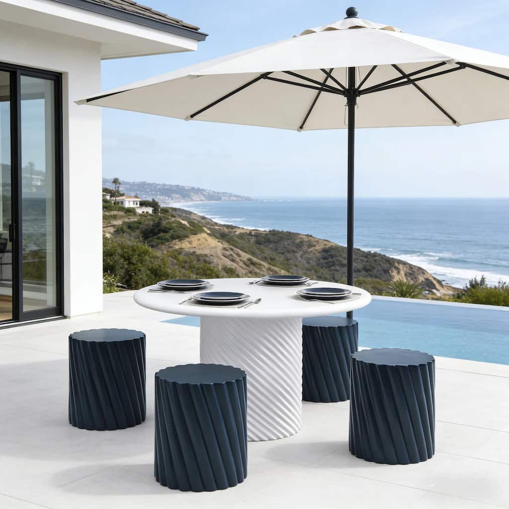Christopher Knight Home - Modern Outdoor All-Weather Patio Table Set with MGO Construction