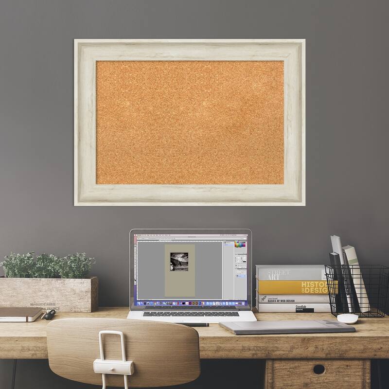Regal Birch Cream Framed Cork Bulletin Memo Board