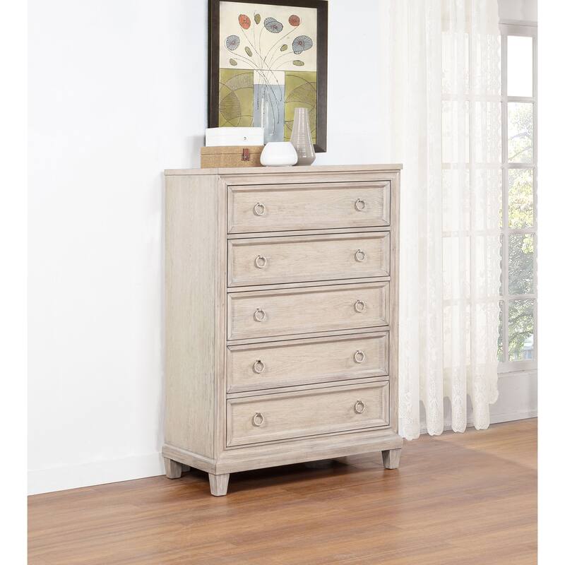 Pembroke 5-drawer Chest of Drawers Washed Oak