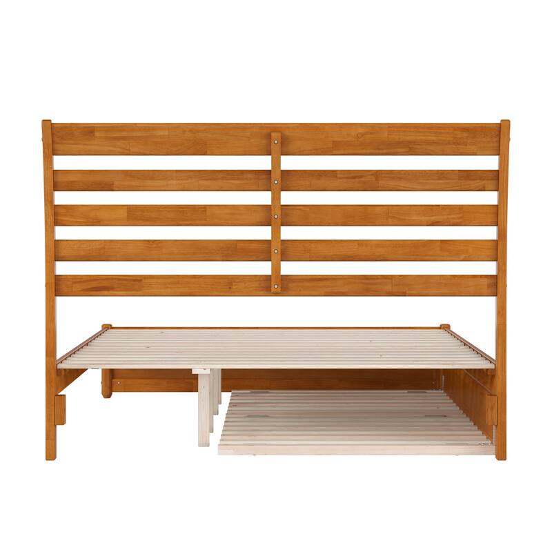 Emelie Platform Bed with Panel Footboard and Twin XL Trundle