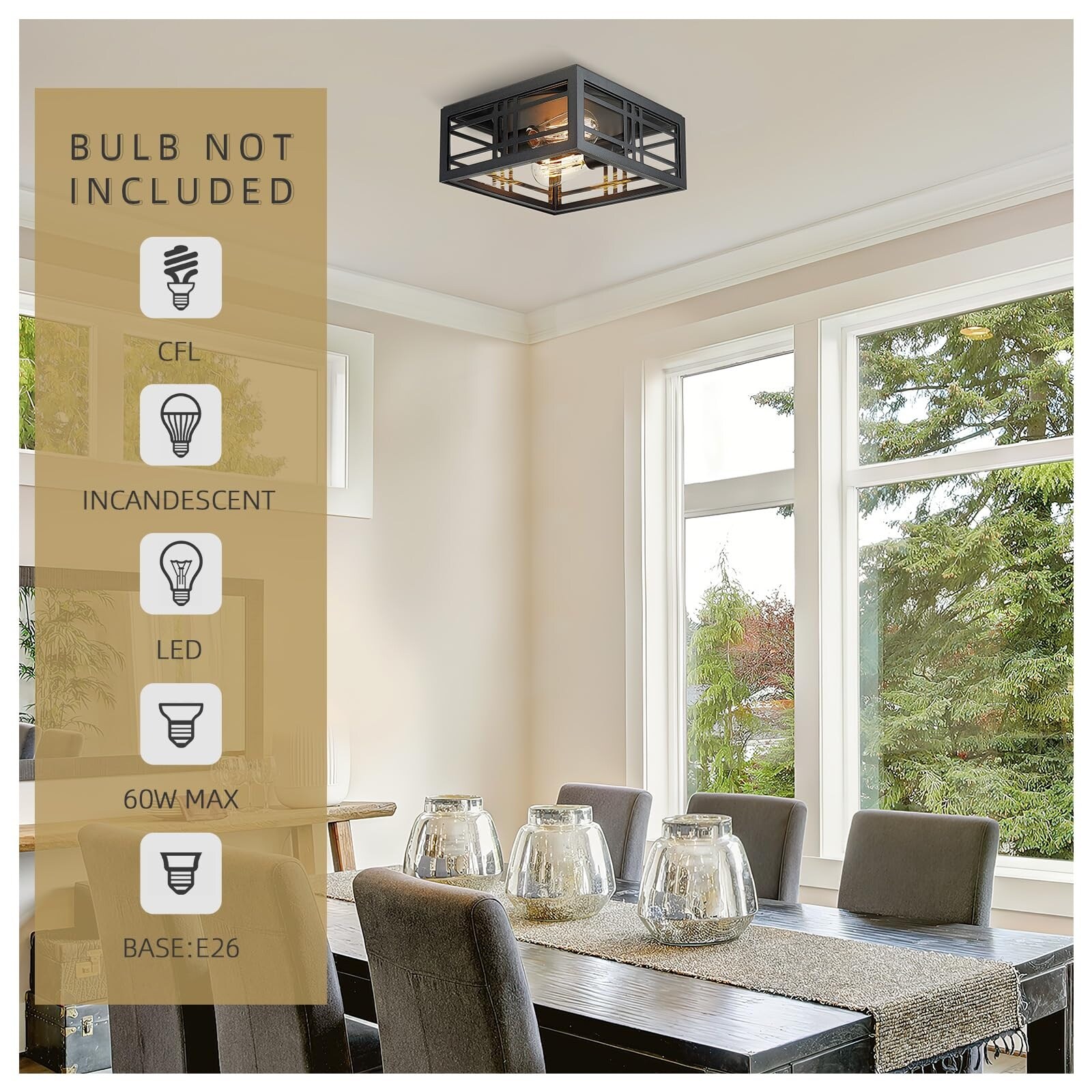 11 Inch 2 Light Square Flush Mount Ceiling Light On Sale Bed Bath Beyond 39955246