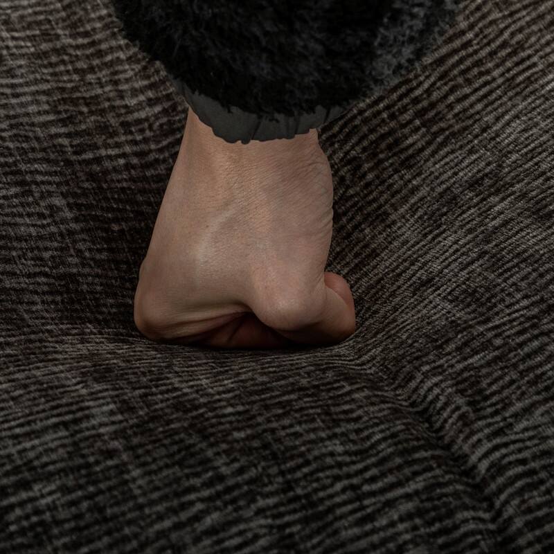 112.6 "Chenille Upholstered Sofa, Two Removable Ottomans, Two USB Ports