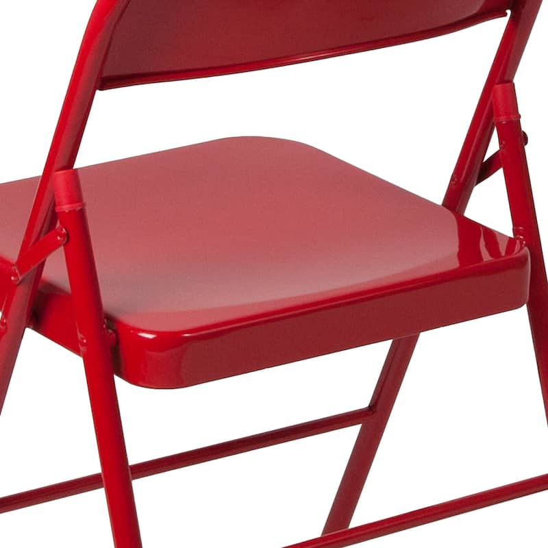 2 Pack Double Braced Metal Folding Chair