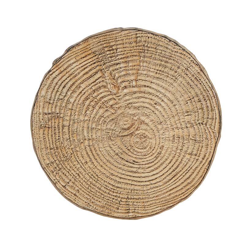 Christopher Knight Home - Terra Rustic Tree-Stump Lightweight Concrete Side Table in Natural Wood Grain - 17"W x 17"D x 14.6"H