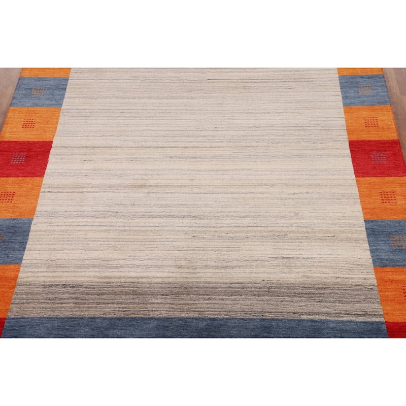 Gabbeh Oriental Area Rug Handmade Wool Carpet - 6'0"x 7'11"