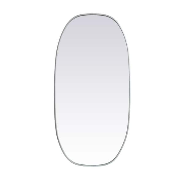slide 2 of 11, Elegant Lighting MR2B2448 Brynn 24" W x 48" H Oval Framed Bathroom Silver
