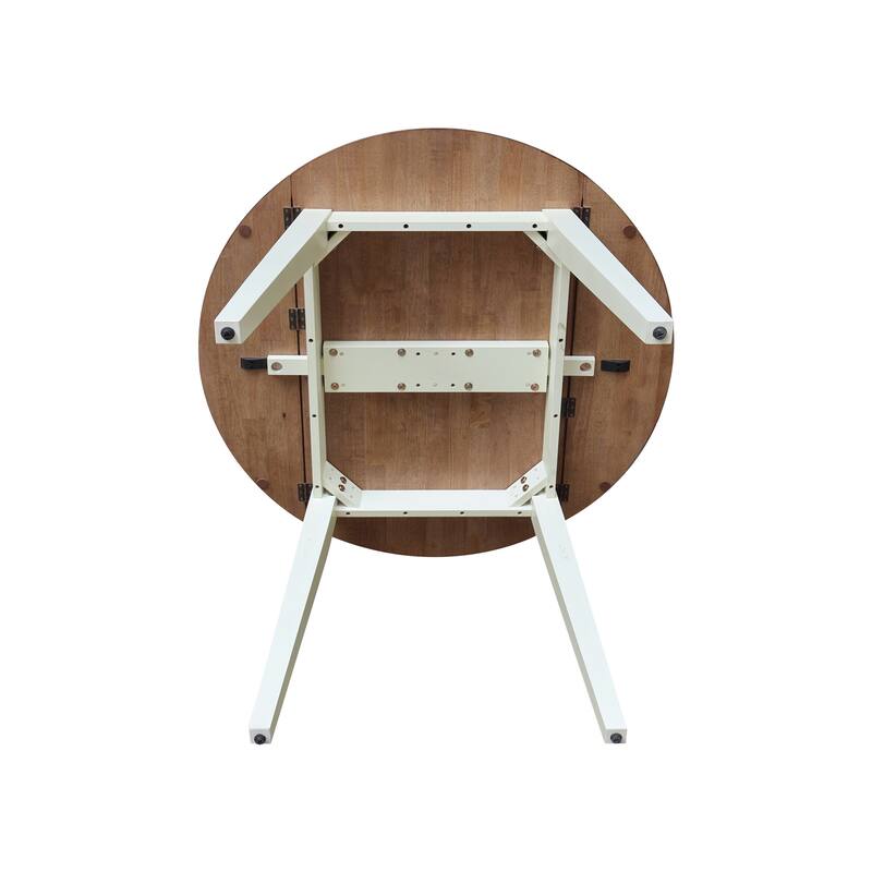 42 in. Solid Wood Round Dual Drop Leaf Table