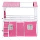 preview thumbnail 28 of 32, Playhouse Design Impression & Beautiful Twin Size Bunk Wood House Bed with Elegant Windows, Sills and Tent