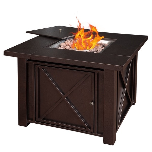 Shop Costway 38 Square Patio Heater Propane Gas Fire Pit Table