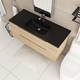 preview thumbnail 6 of 66, Wall-Mounted Bathroom Vanity in Evita Oak with Integrated Black Sink