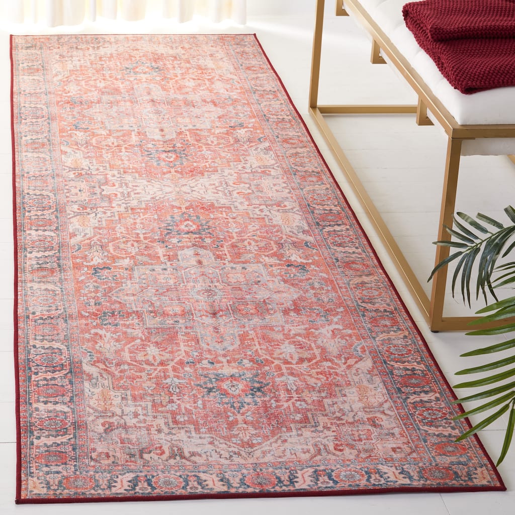 SAFAVIEH Tucson Machine Washable Slip Resistant Reba Traditional Rug