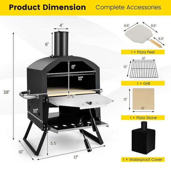 Costway 2-Layer Pizza Oven Wood Fired Pizza Grill Outside Costway 2-Layer Pizza Oven Wood Fired Pizza Grill Outside