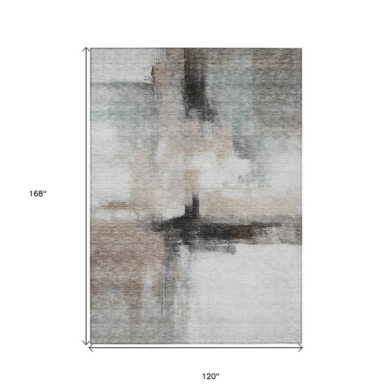 HomeRoots Abstract Transitional Rectangle Outdoor Rug