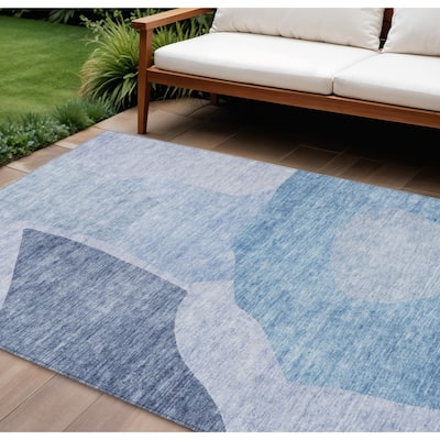 HomeRoots Abstract Transitional Rectangle Outdoor Rug