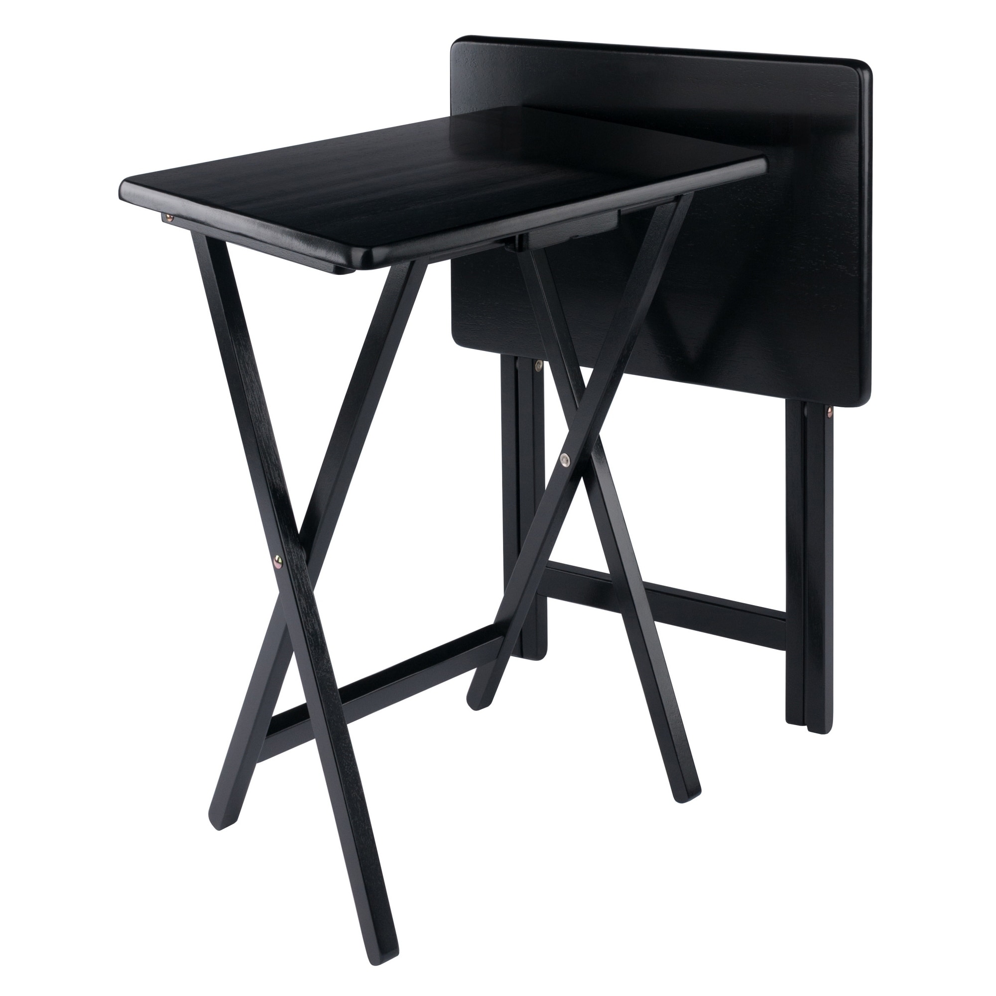 Alex Set of 2 Snack Tables Black Finish