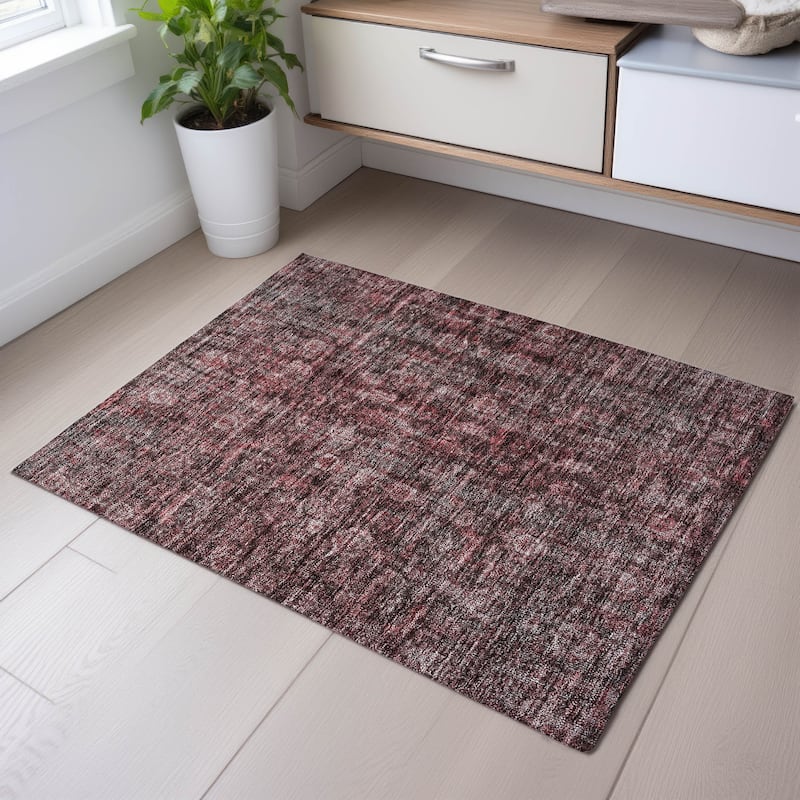 Premium Washable Super Soft Vintage Traditional Mayfield Rug - Pink - 1'8" x 2'6"