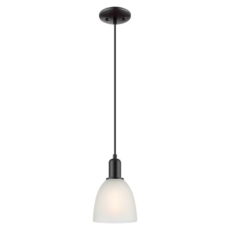 Innovations Lighting Endless Possibilities Arcadia - Castile - 1 Light 6" Cord Hung Mini Pendant - Matte Black/White