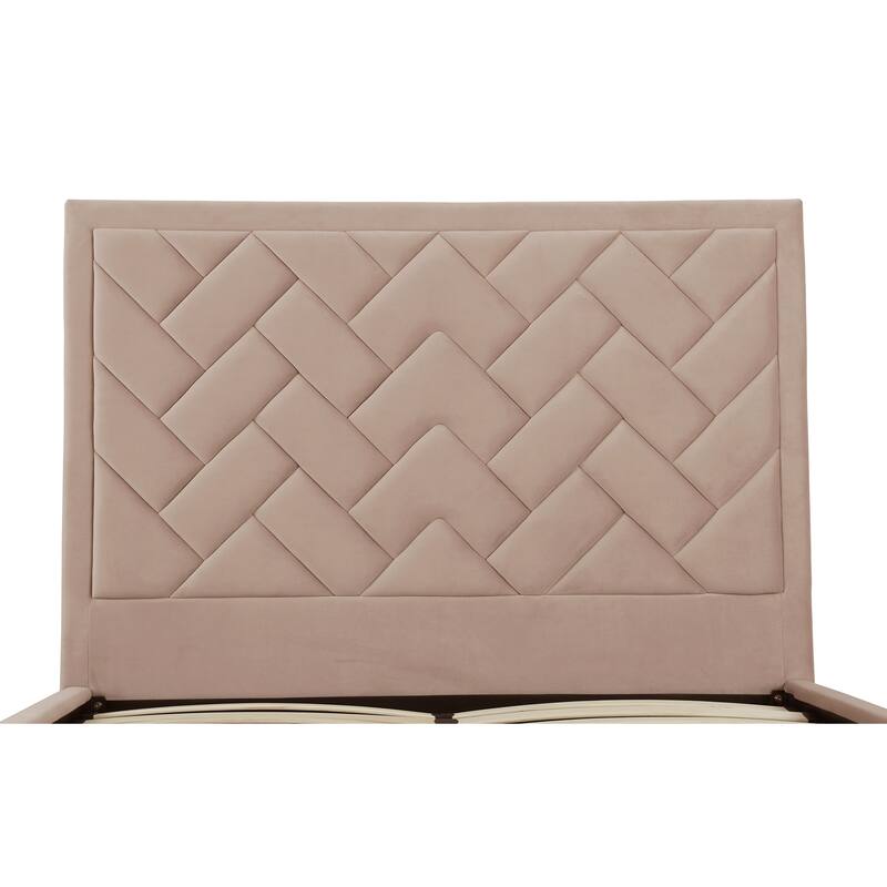 Manhattan Comfort Crosby Velvet Upholstered Bed