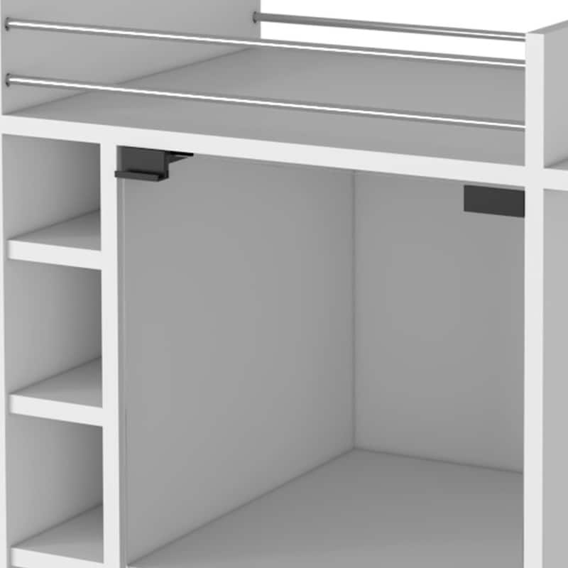 HomeRoots White Rolling Bar Cart With Wine Storage - 21.60 in. x 35.00 in. x 16.30 in.