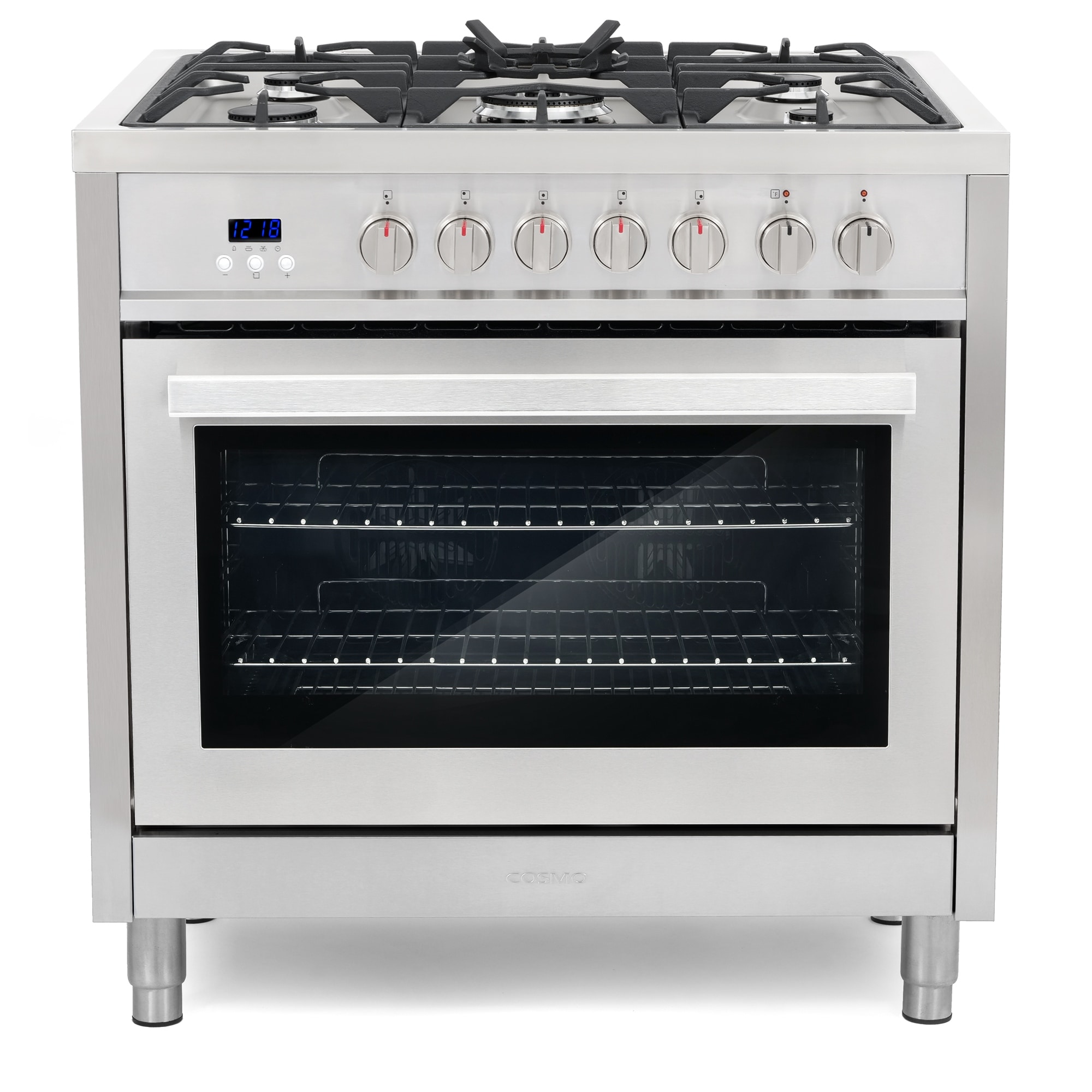 Cosmo 36 in. 3.8 cu. ft. Single Oven Dual Fuel Range with 8 Function Convection Oven in Stainless Steel