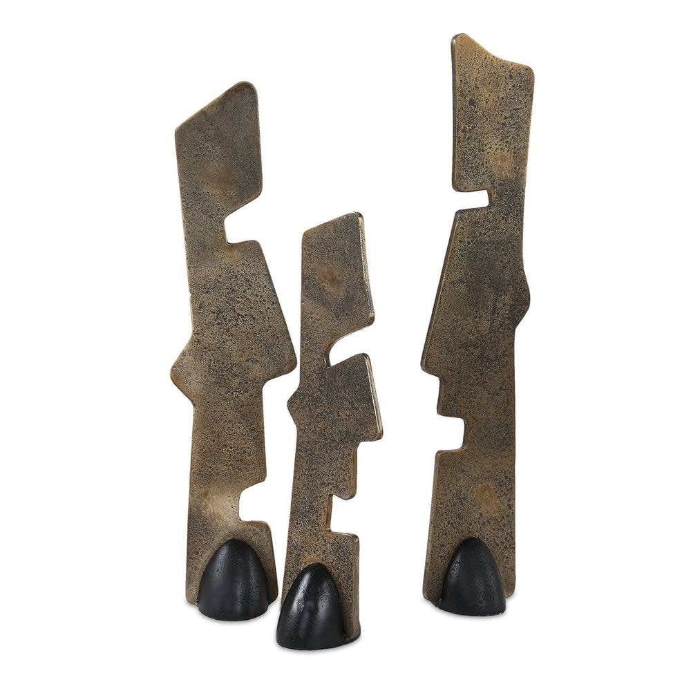 Uttermost 18197 Geometric Echoes 18" Tall Iron Abstract Table Statue -