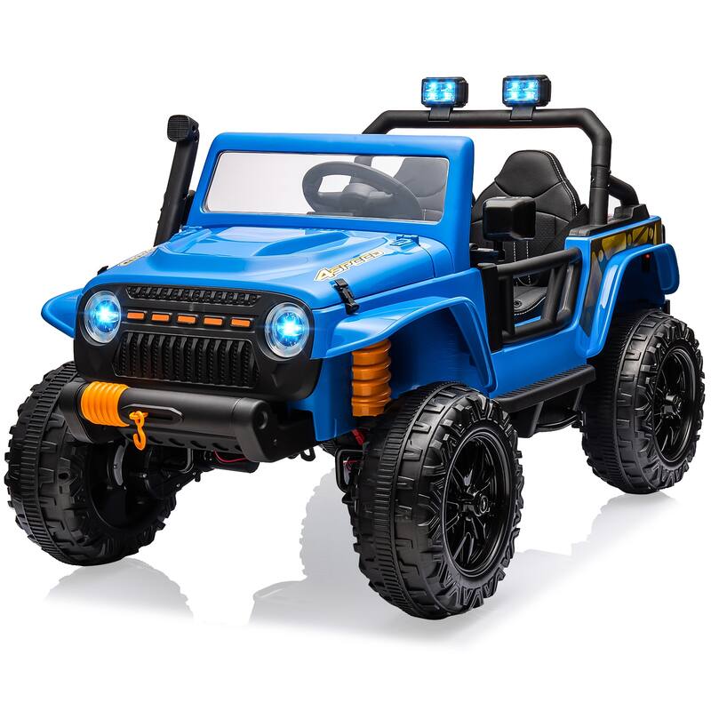 2 Seater Electric Truck, 24V Ride On Car for Kids Best Gift - Blue