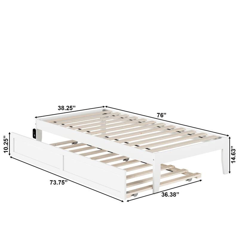 AFI Colorado Platform Bed with Trundle and Charging Station