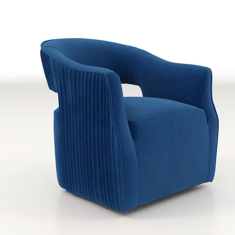 SEYNAR Modern Glam Velvet 360 Degree Swivel Open-Back Accent Armchair Set of 2