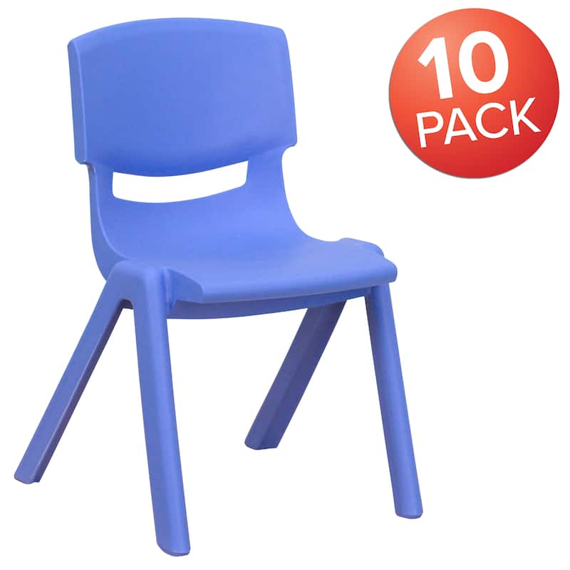 10 Pack Plastic Stackable School Chair with 12" Seat Height - Preschool Chair