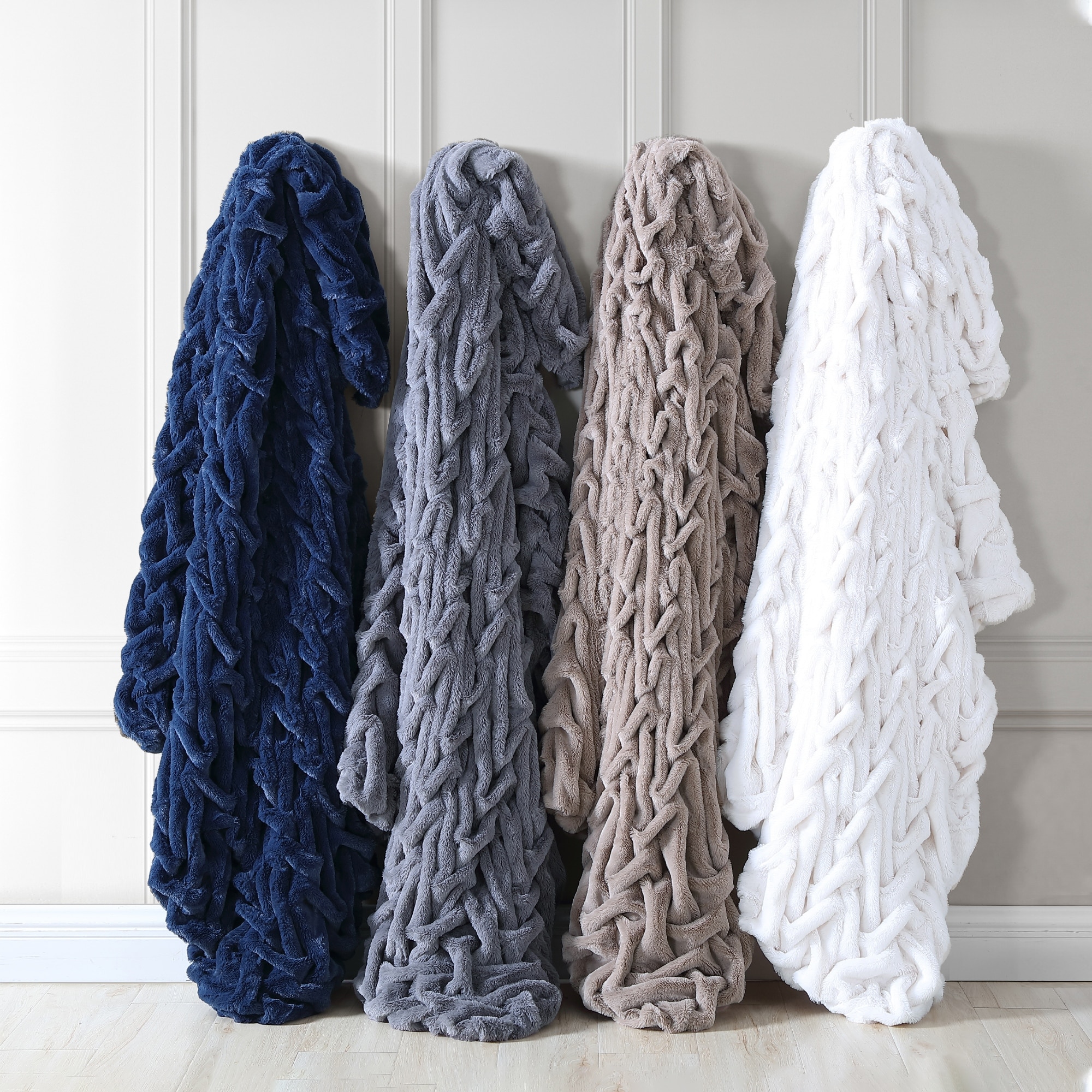 Modern Threads Faux Fur Braided Reverse To Flannel Throw - 50" x 60"