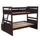 preview thumbnail 5 of 14, Espresso Twin Over Full Pine Bunk Bed with Drawers, Convertible to Two Beds