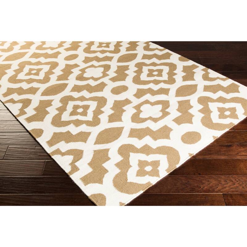 Hand-woven Darcy Geometric Flatweave Wool Area Rug