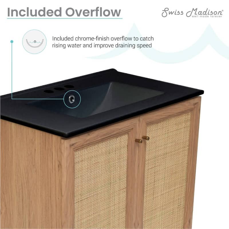 Swiss Madison SM-BV664-3MB Classe 30" Free Standing Single Basin