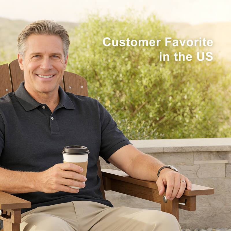 Glider Adirondack Patio Chair, 3-Position Adjust Smooth Motion Chair