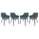 preview thumbnail 26 of 85, Markley Modern Leather Upholstered Dining Side Chairs with Black Iron Legs Accent Armchair for Home Kitchen Set of 4 Peacock Blue