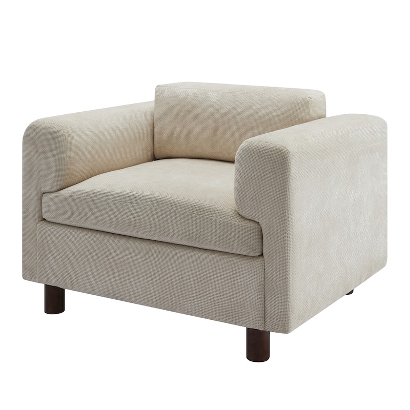 Roomfitters Oversized Accent Armchair, Comfy Single Sofa for Living Room, Bedroom or Office, Woven Velvet Upholstery