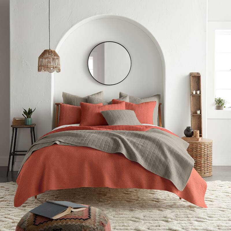 Mills Waffle Adobe Full/Queen Quilt Set - Levtex Home