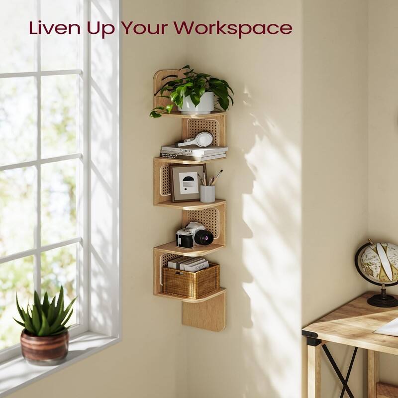 5-Tier Corner Shelf - 7.9"D x 7.9"W x 49.6"H