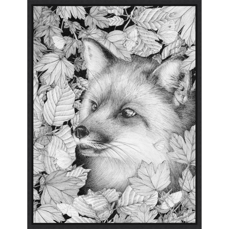Fox and Forest by Ec Mazur Framed Canvas Wall Art