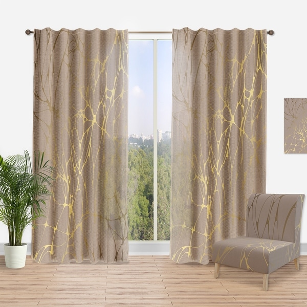 Designart 'Golden Marble Design II' Mid-CenturyCurtain Panel. Opens flyout.