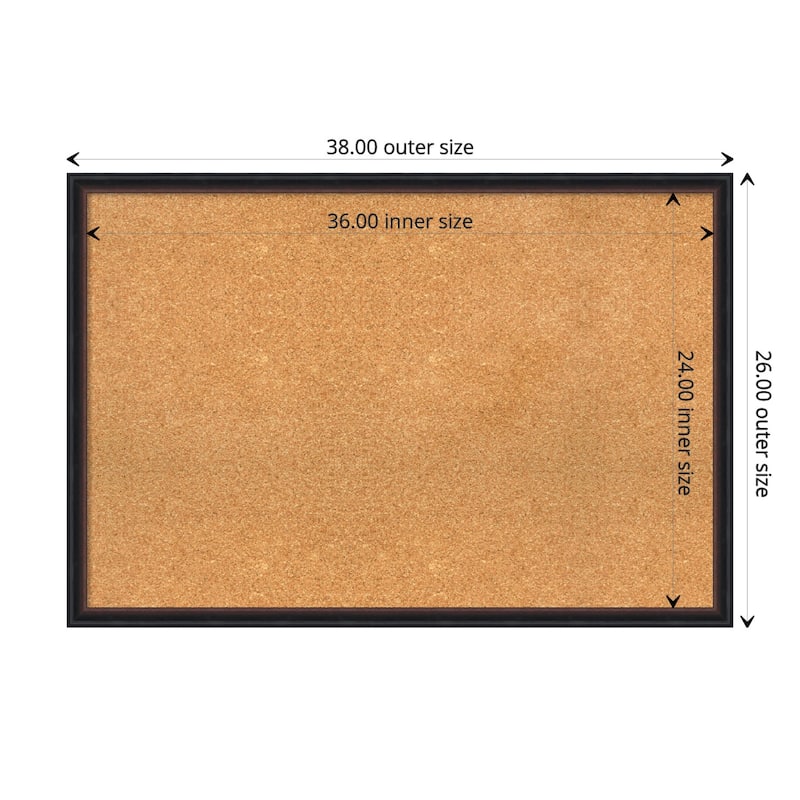 Salon Scoop Wood Framed Natural Corkboard Bulletin Board - Salon Scoop Red Black - Board Size 36x24