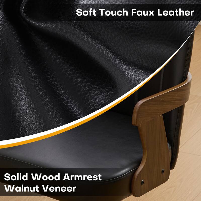 Swivel Home Office Chair Adjustable Height Desk Chair with Wheels and Armrests - 32.7"-36.6"H x 19.9"W x 22.8"D