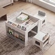 preview thumbnail 16 of 31, Costway Wooden Kids Table and Chairs Set with Double-sided Tabletop,