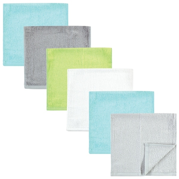 slide 1 of 1, Hudson Baby Infant Boy Rayon from Bamboo Burpcloth 6pk, Gray Mint Lime, One Size - Gray Mint Lime - One Size