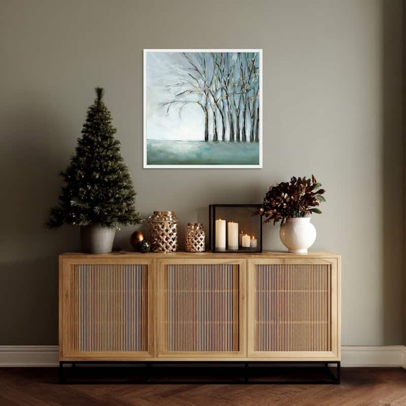 Tree in Winter by Christina Long Framed Canvas Wall Art Print - Sylvie White