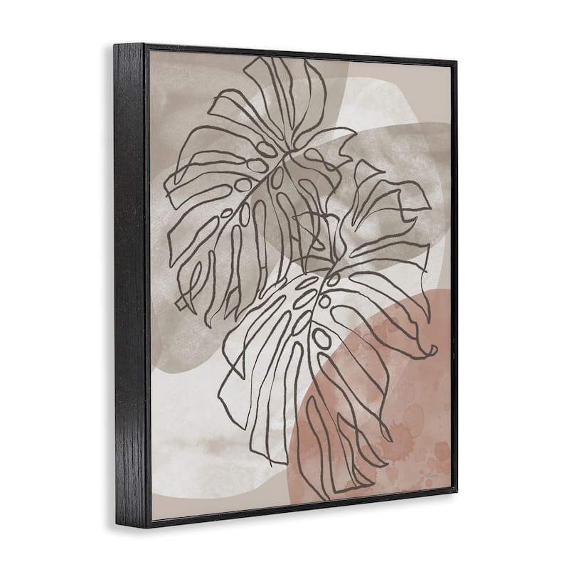 Stupell Leaf Outlines in Earth Tones Framed Giclee Art Design By Cat Thurman Designs