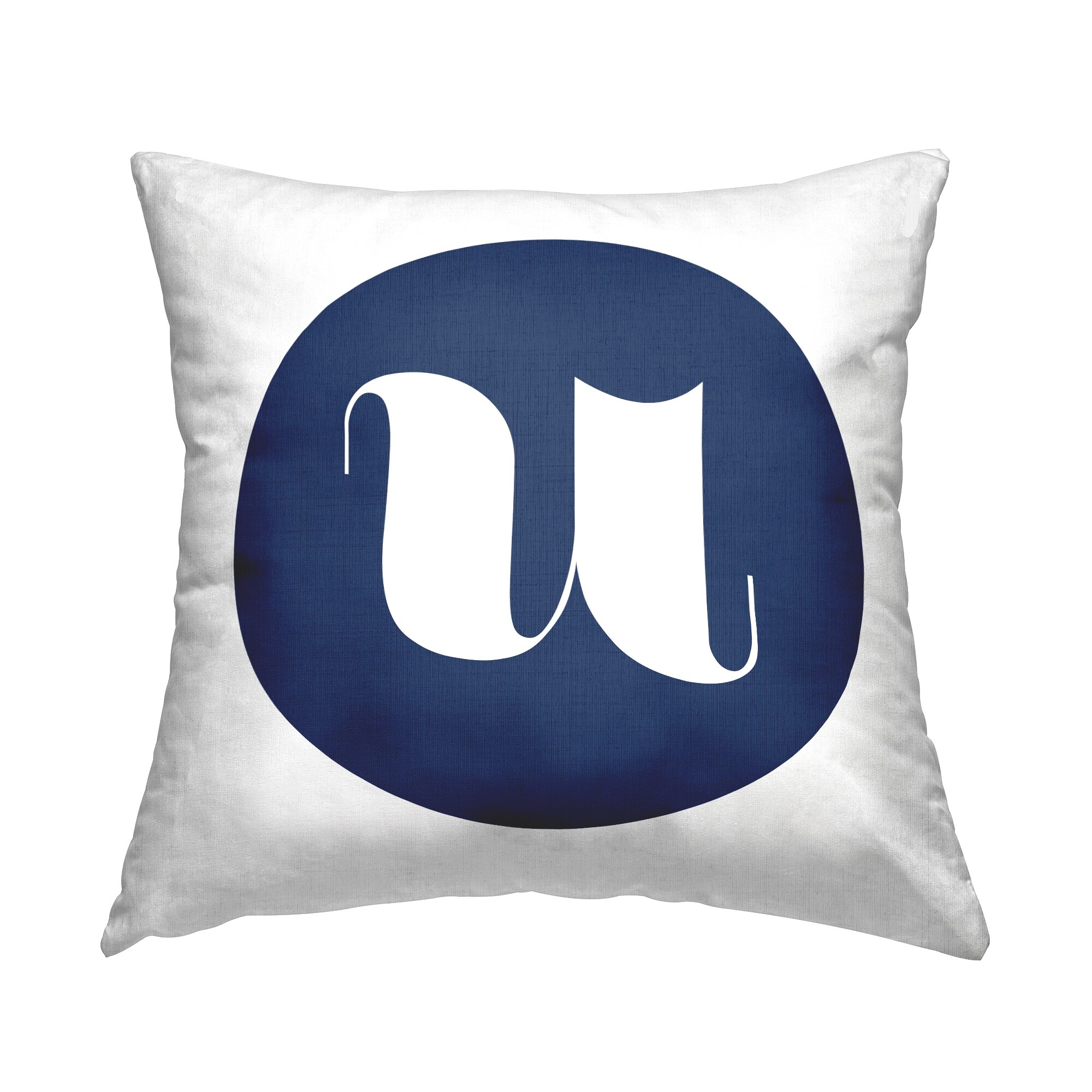 Stupell Blue Circle Letter Throw Pillow Design by Lil' Rue