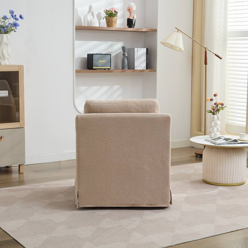 29.92" Chenille Swivel Accent Chair with Removable Cushion