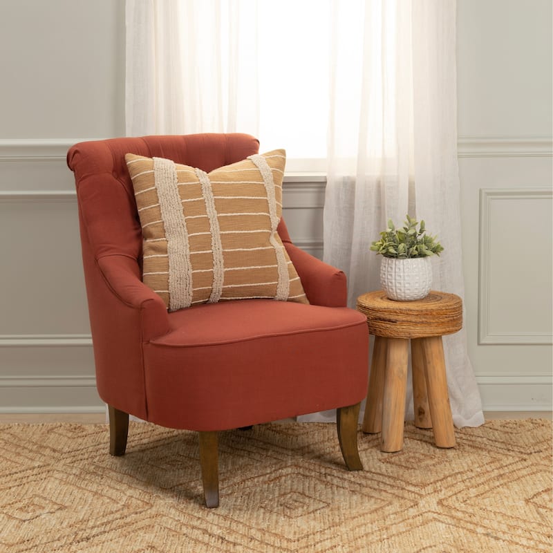 Rizzy Home Transitional Brown/Natural Down Filled Pillow - 20" x 20"