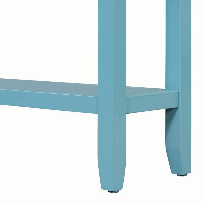 Rustic Entryway Console Table(Turquoise Green)